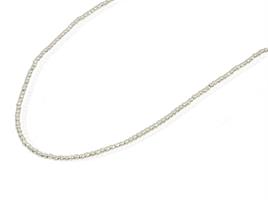 שרשרת זהב לבן כדורים לאישה 45 - 50 ס"מ