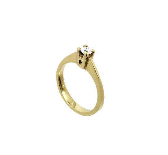 טבעת אירוסין זהב צהוב 14K יהלום מרכזי MY11100110630