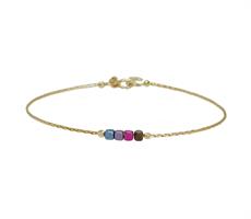 צמיד זהב צהוב וצבעוני לבחירה דק ועדין