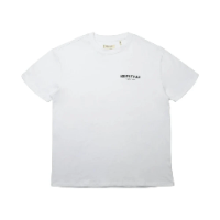 Essentials T Shirt Boxy White black logo