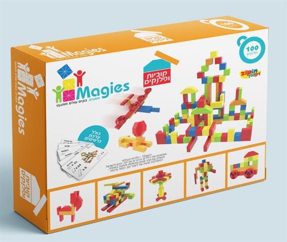 קוביות ופלנקים מגנטים 100 חלקים