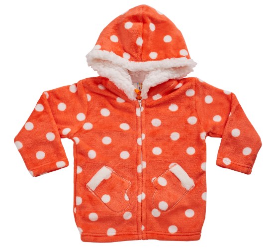 קפוצון פרווה נקודות - כתום/לבן