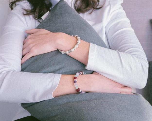 B-07 צמיד כסף וינטאג' וכדורי פנינה