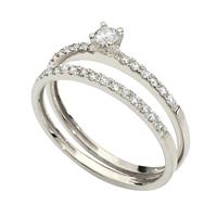 טבעות יהלומים צמודות 0.40 קראט בזהב 14 קראט