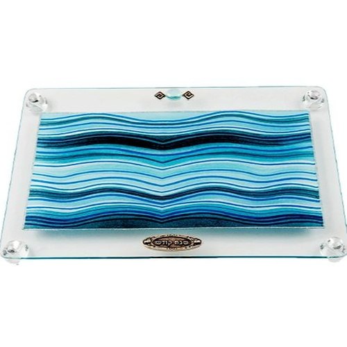 קרש חיתוך / מגש מלבני גדול לשבת רגליות קריסטל אפל