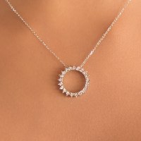 שרשרת ותליון זהב 14 קראט 0.13 קראט יהלומים 812173 - מחיר מבצע! 