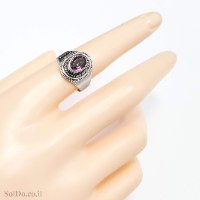 טבעת מכסף מעוצבת משובצת מיסטיק טופז RG6272 | תכשיטי כסף 925 | טבעות כסף