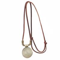 שרשרת גברים נשים עור תליון וינטאג׳ עיגול ספירלה OP11160011-IN