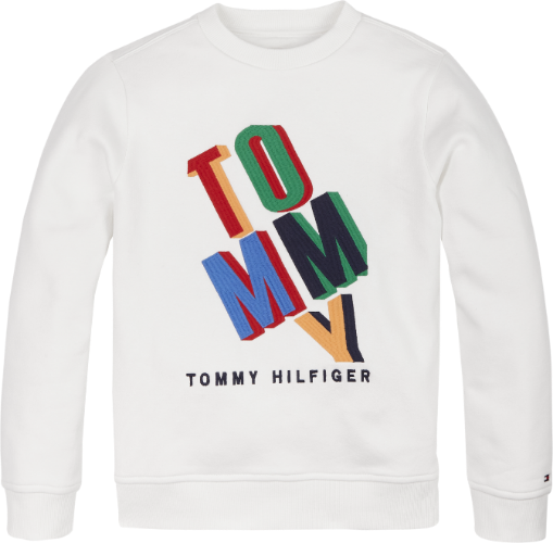 סוויטשירט פוטר לבן TOMMY HILFIGER לוגו צבעוני