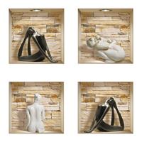 נישות אבנים פסלים שחורים ולבנים