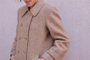 מעיל צמר חום ארוך מידה L