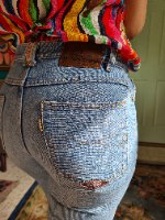 ג'ינס כחול משופשף מידה S