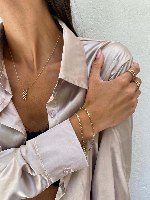 צמיד סטלה ריבועים קטנים זהב 14 קראט