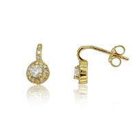 עגילי יהלום 14 קרט משובץ 0.36 קראט