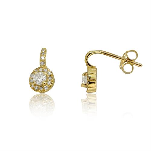 עגילי יהלום 14 קרט משובץ 0.36 קראט