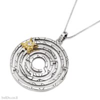 תליון מכסף מעוצב דגם "מבוך" T6234 | תכשיטי כסף