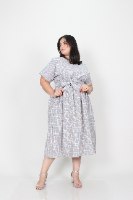 שמלת בריטני אפור משובץ