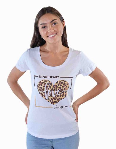 חולצת טריקו לב מנומר