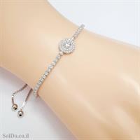 צמיד מכסף משובץ אבני זרקון  Z3119 | תכשיטי כסף 925