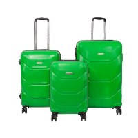 סט 3 מזוודות קשיחות איכותיות SWISS  - צבע ירוק