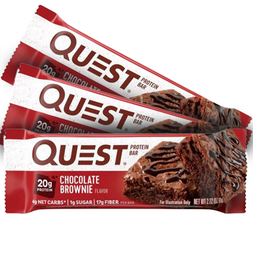 3 חטיפי חלבון שוקולד בראוניז,  קווסט