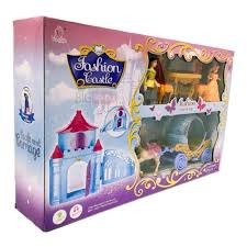 טירה קסומה עם כרכרה ונסיכות