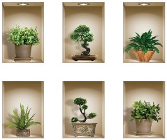 שישיית מדבקות נישה כוורת עציצים דגם 610