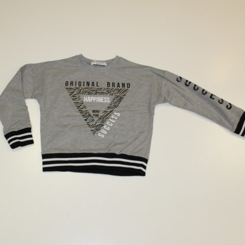 חולצה פוטר נערות HAPPINESS אפור