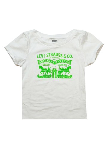 טישירט בנות LEVIS לוגו STRAUSS ירוק 2-16