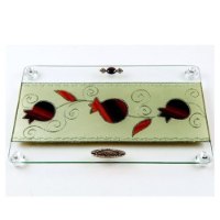 קרש חיתוך / מגש מלבני גדול רימונים בשורה רגליות אקריל