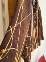 חולצה מכופתרת קווים ועיגולים XL