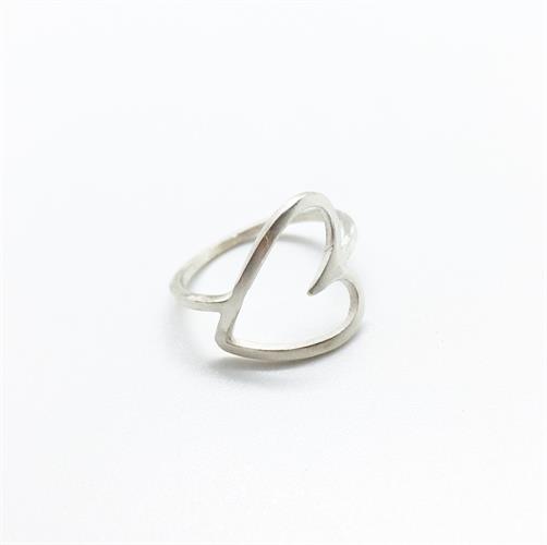 טבעת לב רטרו כסף