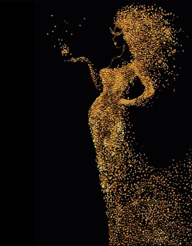 ריקמת חרוזים 39X32 - אישה בזהב