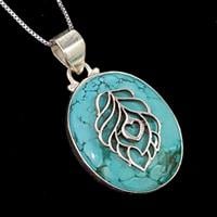 תליון כסף טורקיז T1142