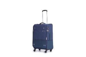 סט 3 מזוודות SWISS בד איכותיות קלות במיוחד עם מנעול TSA - כחול כהה