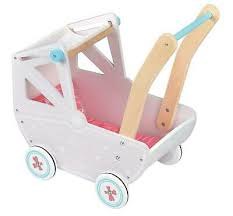 עגלה לבובה הליכון לילדים עץ