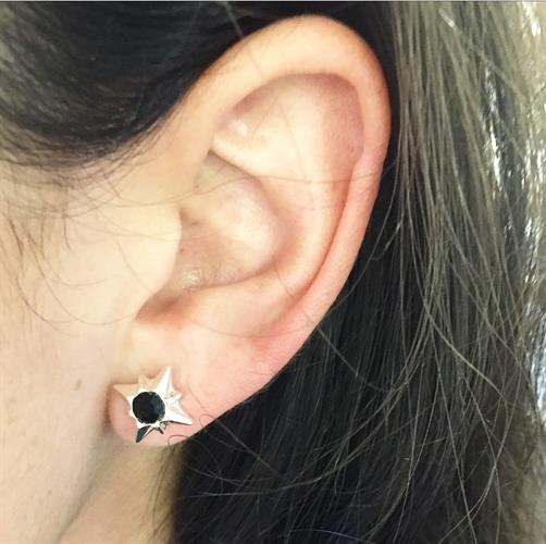 עגילי כוכב רוקסטאר כסף