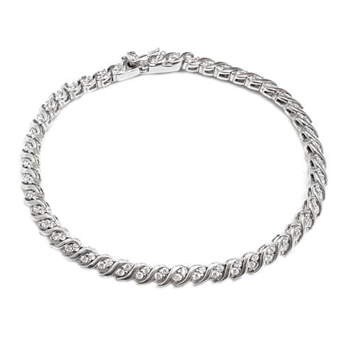 צמיד כסף טניס מעוצב משובץ אבני זרקון  Z3003 | תכשיטי כסף 925 | צמידי כסף