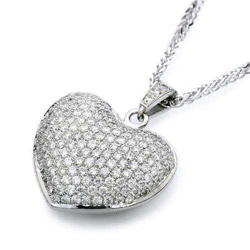 שרשרת לב פאוה יהלומים שרשרת יהלומים עם תעודה גמולוגית IGL