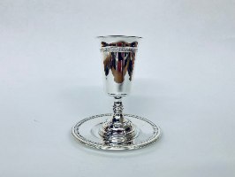 סט גביע וצלחת כסף טהור לקידוש 