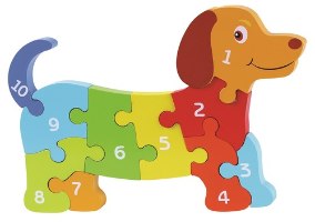 פאזל הרכבה מעץ לימוד צבעים ומספרים 10 חלקים -  פיט טויז