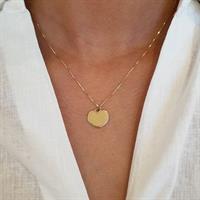 שרשרת ותליון לב זהב לחריטה