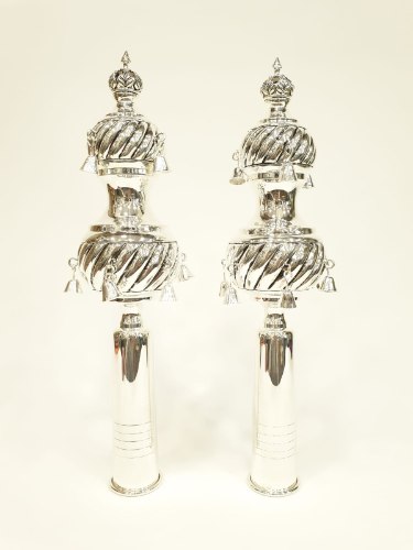 רימונים לספר תורה אשכנזי ציפוי כסף טהור איכותי