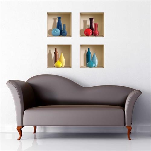 רביעיית מדבקות בקבוקים צבעוניים דגם 415