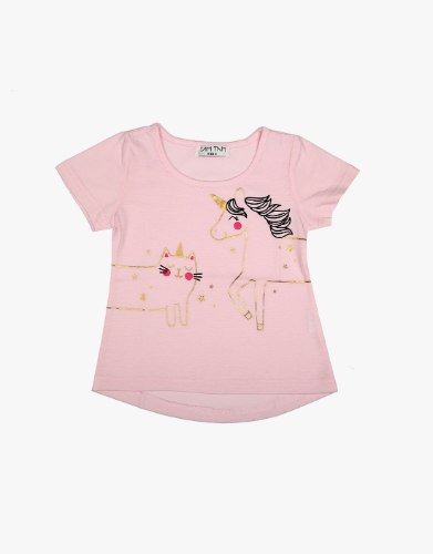 חולצה בנות טריקו חד קרן וחתול