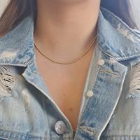 שרשרת כדורים זהב 42 סמ