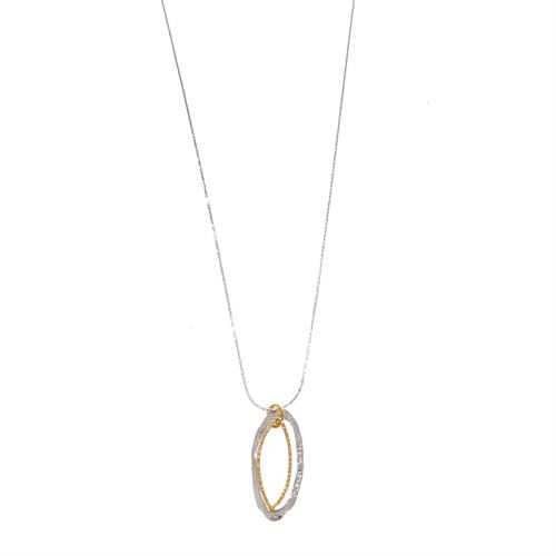 N-25 שרשרת תליון אובל כסף גולדפילד 14K