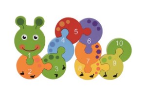פאזל הרכבה מעץ לימוד צבעים ומספרים 10 חלקים -  פיט טויז