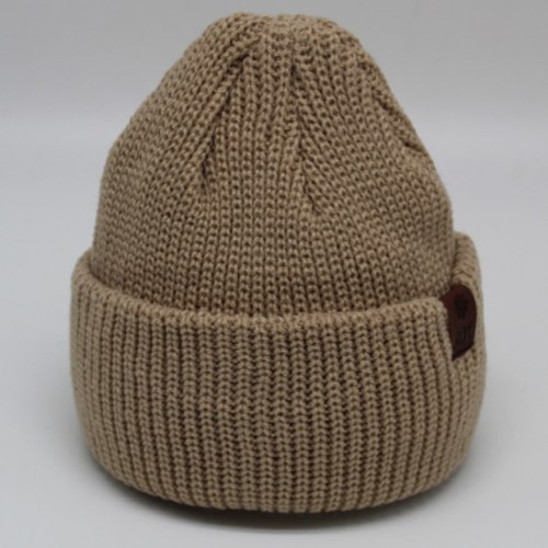 כובע צמר מבוגר סרוג חום בהיר