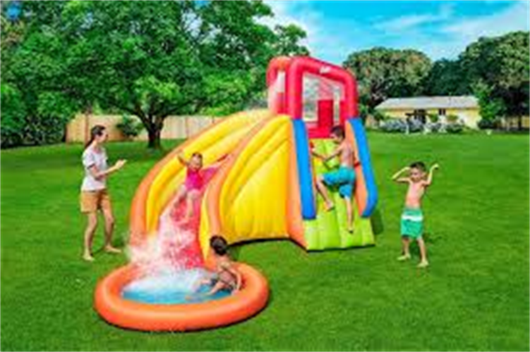 פארק מים מתנפח עם מגלשה ותותח מים 53347